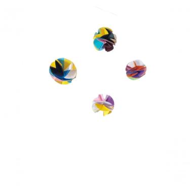 Imagem de Móbile Berço Bebê Infantil Quarto Bolas Coloridas Origami