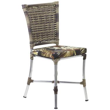 Imagem de Cadeira Angra Em Ferro Com Almofada Impermeável Para Cozinha Capuccino