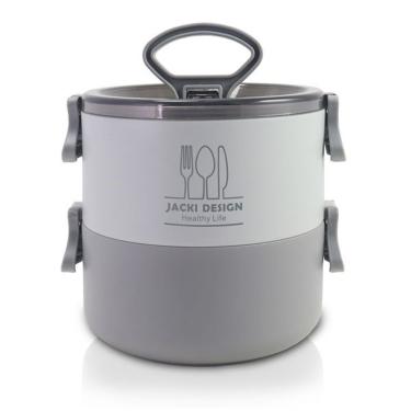 Imagem de Pote Marmita De 2 Andares 1600 Ml - Joy Cinza