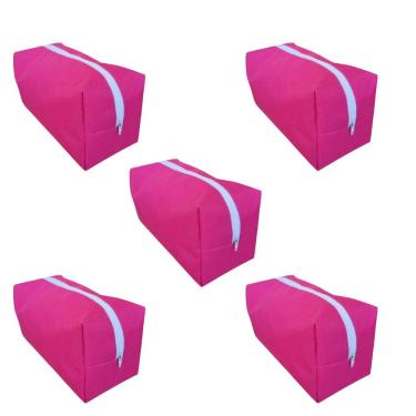 Imagem de Kit 5 Necessaire Organizadora De Malas E Maquiagens Pink