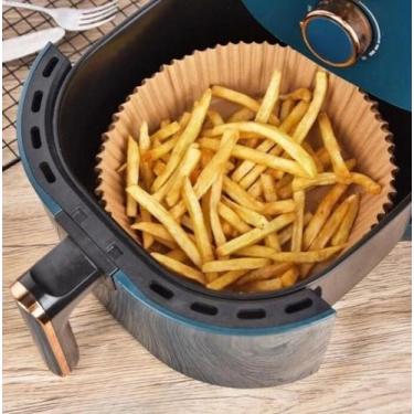Imagem de 100 Pcs Papel Forro Air Fryer Antiaderente Forma Antiaderente Descatav