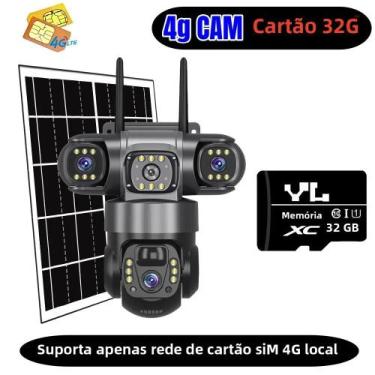 Imagem de Câmera Solar Externa De Lente Tripla 6K V380 pro 12MP Monitor De Vídeo