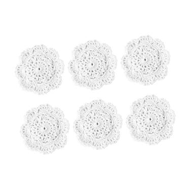 Imagem de Ｂｅｓｇａ 6x Jogo Americano de Mesa de Crochê de Algodão Lavável, Jogo Americano de Crochê de Algodão para Decoração de Jantar, Bege