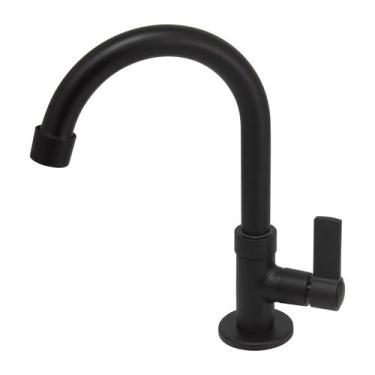 Imagem de Torneira Bancada Metal Bica Móvel Pia Banheiro 3/4 1198 Preta - BRASS 