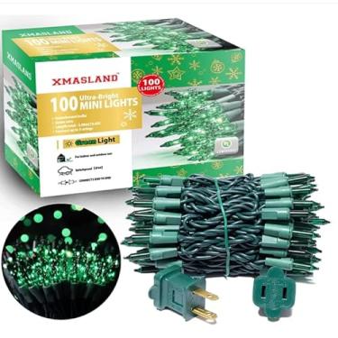 Imagem de XMASLAND Conjunto De Luzes Natal Verdes Conectáveis Ultrabrilhantes Xmasland, 100 Lâmpadas Incandescentes 19,6 Pés, Mini Cordão Para Ambientes Internos E Externos, Guirlanda Árvores, Casamento, Jard