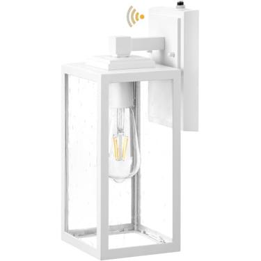 Imagem de VIANIS Luminária Externa Grande Do Amanhecer Ao Anoitecer, Arandela Branca Para Iluminação Externa, Lanternas Modernas Varanda Frontal, Luzes Externas Casa, Garagem De Ônibus À Prova D'Água E Antife