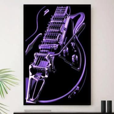 Imagem de Genérico, Quadro Guitarra Guitarrista Luz Rock Decorativo A3 35x45cm