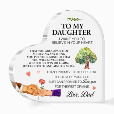 Imagem de aPamr Placa De Acrílico Com Coração Para Filha, Presente Do Pai, Decoração Mesa Presentes Adulto, Eu Quero Que Você Acredite No Seu A487