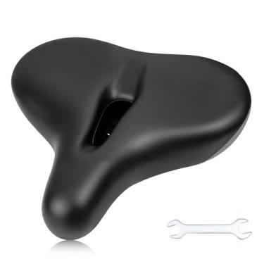 Imagem de BALINGE Sela de bicicleta de substituição, assento de bicicleta confortável, extra largo e macio, assento de bicicleta grande, à prova d'água, ajuste universal, assento de bicicleta para mulheres e