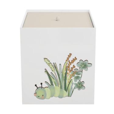 Imagem de Lixeira Kit Higiene MDF com Tampa Quarto Bebê Patinhos - Neném na Nuve