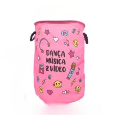 Imagem de Cesto Organizador Multiuso em Tecido Dobrável - Para Roupas, Brinquedos, Itens Domésticos (40L, Preto) - Prático e Resistente(Dança 40L)