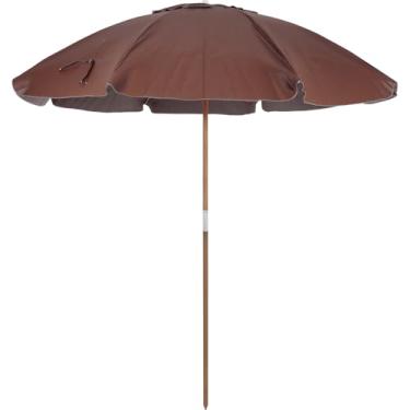 Imagem de Bel - Guarda-Sol Caioba em Bagum e Haste de Madeira 2,40m Marrom