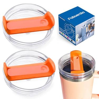 Imagem de Fabuerdia Tampa de copo de 1,134 g adequada para copo Stanley, pacote com 2 tampas de substituição transparentes adequadas para copos Stanley, capas de copo à prova de derramamento para acessórios