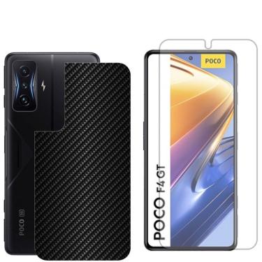 Imagem de Película Hidrogel + Adesivo Fibra De Carbono Para Xiaomi Poco F4 Gt - Preta