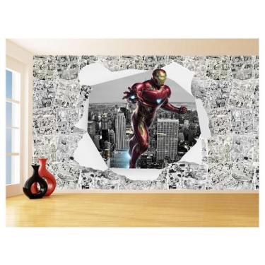 Imagem de Papel De Parede 3D Heróis Página Quadrinhos Hq 3,5M Nhma256 - Você Dec