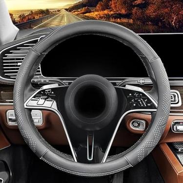 Imagem de Ajuste personalizado para capa de volante Jeep, capa de volante de couro genuíno, antiderrapante, respirável, para acessórios Jeep (bege, para jipe)