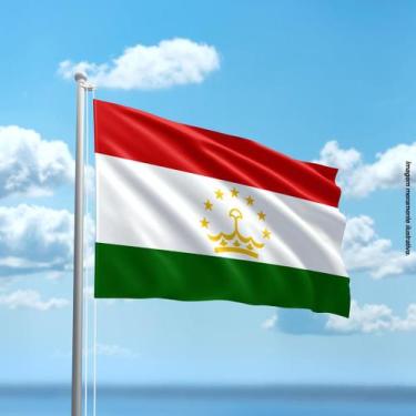 Imagem de Bandeira do Tajiquistão 80cmx140cm Tecido Oxford 100% Poliéster - Pres