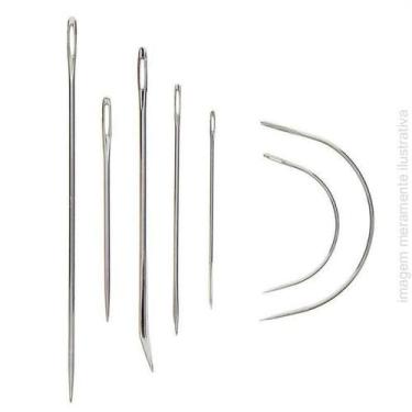 Imagem de Conjunto de 7 agulhas de mão diversas para couro, tapete, vela, saco e