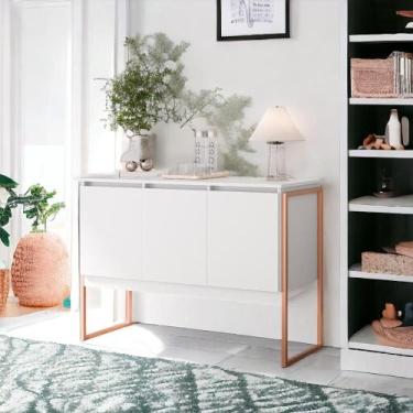 Imagem de Buffet Elegante com 3 Portas Turim Branco Cobre - CASA H