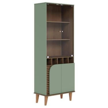 Imagem de Cristaleira 2 Portas De Vidro Roma Hortelã Amendoa