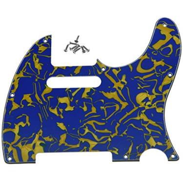 Imagem de Dopro 8 furos Tele Guitar Pickguard Scratch Plate serve nos EUA/Mexican Fender Telecaster Blue Shell