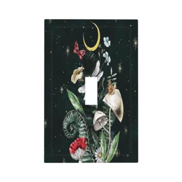 Imagem de Nature Mushrooms Plant Like Painted 1 Gang Toggle Light Switch Cover Single Toggle Decorative Wall Plates Cover Electrical Switchplate Faceplate for Home Decor