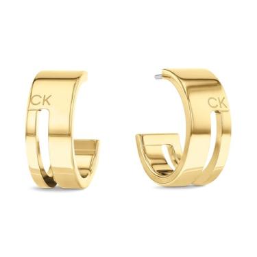 Imagem de Calvin Klein Brincos de argola femininos geométricos essenciais - aço inoxidável, joias elegantes, perfeitos para qualquer ocasião, roupas de designer - presente para ela, Standard, Aço inoxidável,