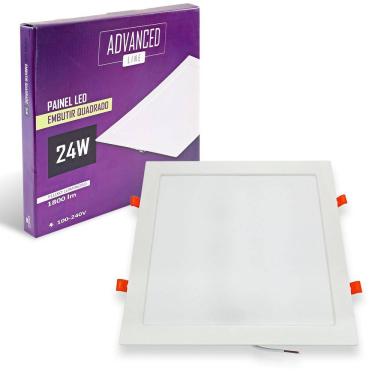 Imagem de Painel Plafon Led Embutir Quadrado 24w Branca Fria 6500k