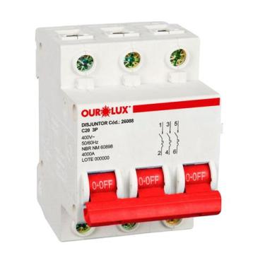 Imagem de Disjuntor Tripolar 20 Amperes Curva C Ourolux