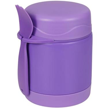 Imagem de Howeemo Pote Térmico De Sopa 10 Oz Para Comida Quente Infantil, Almoço Infantil Com Colher, Recipientes Isolados, Lancheira Escolar Boca Larga Aço Inoxidável À Prova Vazamento (Roxo)
