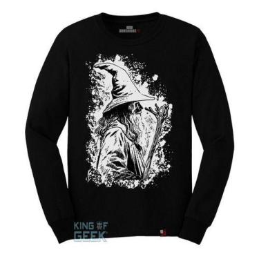Imagem de Camiseta Manga Longa Gandalf O Senhor Dos Anéis Hobbits - KING OF GEEK