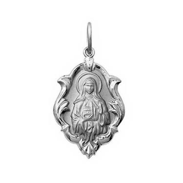 Imagem de Pingente Mini 1cm Nossa Senhora Aparecida Retangular Ouro 18k Branco k