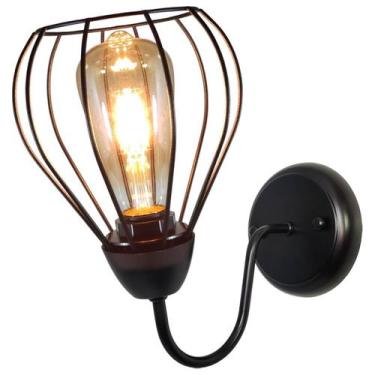 Imagem de Arandela Parede Aramado Teardrop Preta garagem Corredor - Jota Ilumina