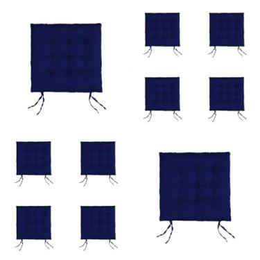 Imagem de Kit Com 10 Almofadas Para Cadeiras Assento Futon De Cadeira 40x40 Cm(Azul Marinho)