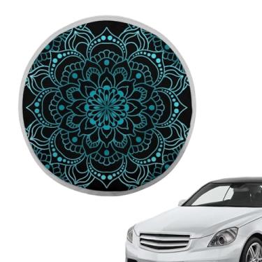 Imagem de TOADDMOS Capa macia para volante de carro, para-sol, cogumelo, samambaia, flores florais, capa macia para protetor solar para volante, compatível com SUVS, vans, sedans, carros, caminhões