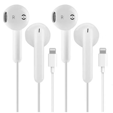 Imagem de Fones de ouvido com fio para iPhone com conector Lightning, fones de ouvido intra-auriculares com certificado Apple MFi com microfone compatíveis com iPhone 14 13 12 11 Pro Max X XS XR 8 7 Plus