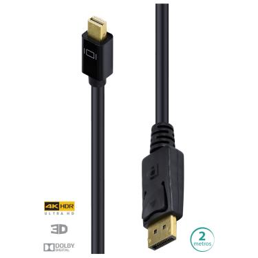 Imagem de Cabo Displayport X Mini Displayport ULTRA HD 60HZ 2 Metros DPMDP13-2