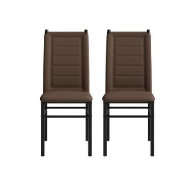 Imagem de Conjunto 2 Cadeiras 41cm X 96,5cm Tokio Preto/Marrom - Art Panta