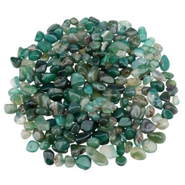 Imagem de Decoração de aquário cascalho 400 g seixos naturais pedras de tanque de peixes enchimento de vaso pedras suculentas polidas trituradas a granel formato irregular - verde