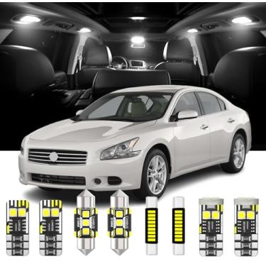 Imagem de 18 peças de substituição de luzes LED interiores para Nissan Maxima 2009-2015 lâmpada interna LED branca com ferramenta de instalação
