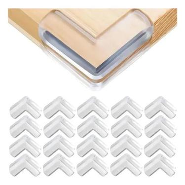 Imagem de Kit 20 Protetores Quina De Mesa Cantoneira Triangulo Segurança Criança