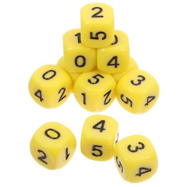 Imagem de Angoily 12pcs Acrylic Number Dice, 0-5 Sided, Yellow, 0.62 Inch, Math Learning & Board Game Accessory