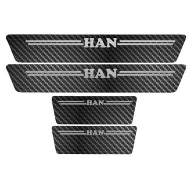Imagem de Kit Soleira Protetora Porta Premium Aço Carbono - Han - Jhow Adesivos