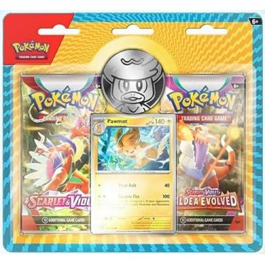 Imagem de Pokemon Trading Card Game TCG - 2 Booster Packs, Scarlet and Violet and Paldea Evolved with Pawmot Promo Card and Coin