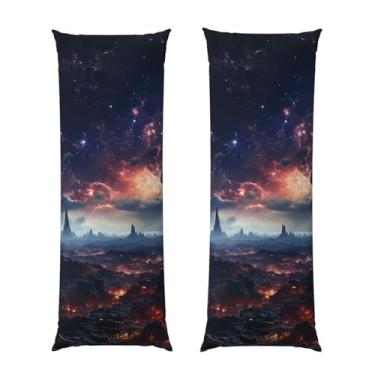 Imagem de Capa de travesseiro corporal com zíper oculto, fronha longa de microfibra macia e respirável para travesseiro corporal, capas de travesseiro de estrelas espaciais para dormir, presente de cama, capa