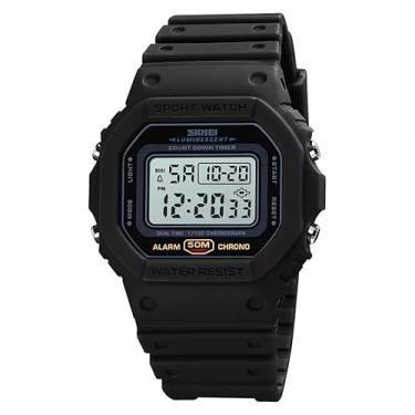 Imagem de Relógio Masculino 1628 Esportivo Digital Militar Multifuncional Original Retrô Luz Led (Preto 2)
