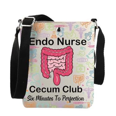 Imagem de JNIAP Presente de enfermeira de gastroenterologia Endo Nurse Cecum Club Bolsa tiracolo Endoscopia Presente, Bolsa Endo Nurse Club C