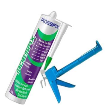 Imagem de Fixa Tudo Adesfix Silicone Cinza Com Aplicador - Soproduto