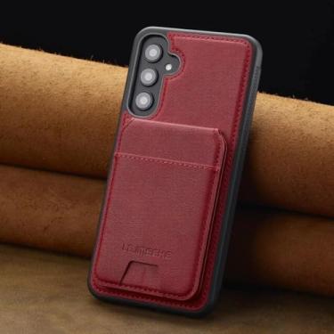 Imagem de Capa tipo carteira magnética removível para Samsung Galaxy A55 (para Samsung Galaxy A55/vermelho)