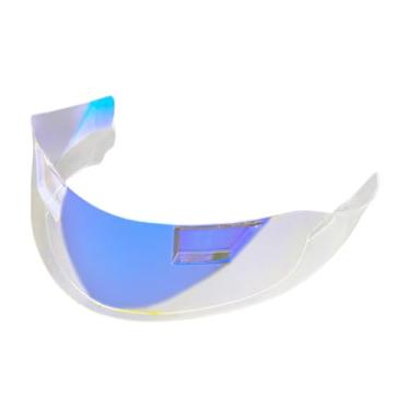 Imagem de ZQIYDYP Spoiler traseiro grande para capacete de motocicleta compatível com Shoei Z8, X15, RF1400, NXR2, capacete de substituição, spoiler traseiro grande, decoração de capacete (Revo Clear Blue)